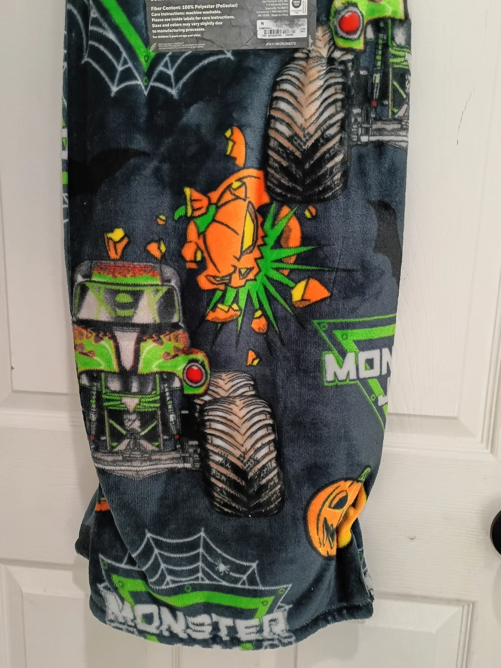 Monster Jam Plush Throw Blanket in Black & Green Size 50x70